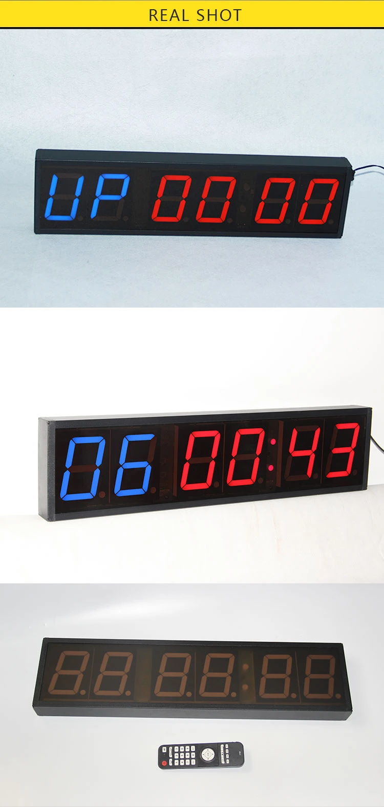 1.5 Inch 6 Digit Best LED Digital Crossfit Interval Training Circuit Gym Tabata Fgb Timer Clock