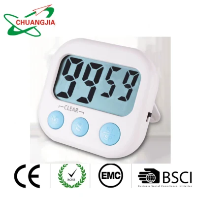 Temporizador de cozinha digital magnético LCD Contagem regressiva Ímã Despertador com suporte Cronômetro de grandes dígitos Ferramentas de lembrete de cozinha