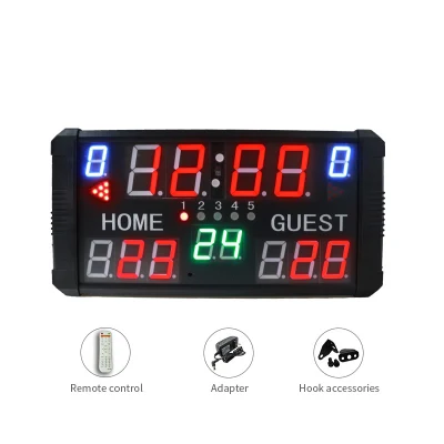 Placar digital de basquete/tênis/vôlei 4 polegadas placar alimentado por 10 dígitos com controle remoto