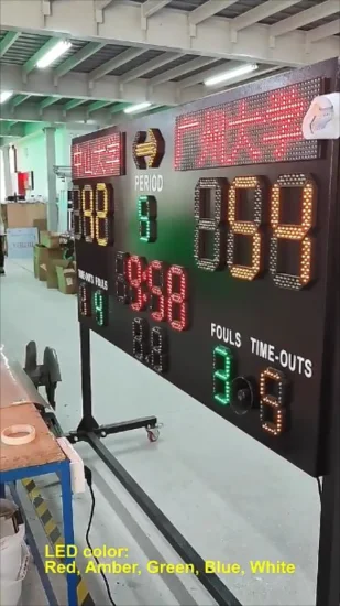 Placar digital de placa de pontuação de críquete eletrônico para basquete ao ar livre Relógio de LED Display de temperatura/Sinal de preço de gás LED/Dígito de tênis de mesa LED