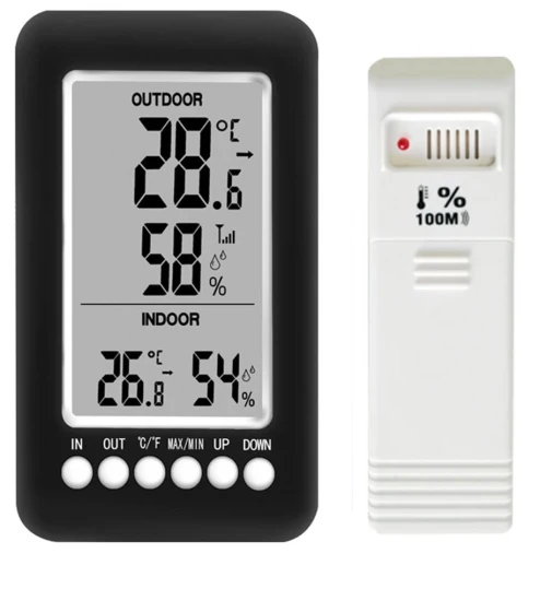 Medidor Eletrônico de Temperatura e Umidade de Sala Interna LCD Termômetro Digital Higrômetro Relógio Despertador