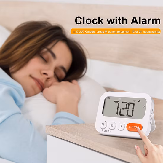 Novo temporizador de cozinha com imã comercial com design de suporte retrátil