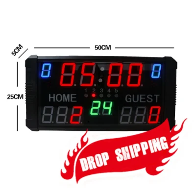 Placar digital de basquete portátil dropshipping mini placar alimentado por bateria de 1,5 polegadas com controle remoto