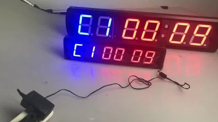 Relógio digital de contagem regressiva de seis LEDs para academia e timer de treinamento digital