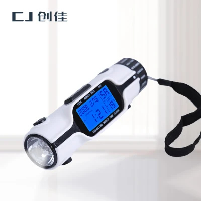 Lanterna LED Despertador de viagem no tempo mundial digital, termômetro de vários fusos horários ao ar livre com visor de luz de fundo